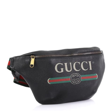 gucci black medium logo belt bag|gucci logo print belt bag.